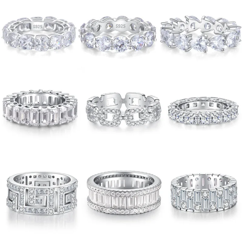 Усовершенствованное кольцо из стерлингового серебра S925 с кольцом бриллиантами