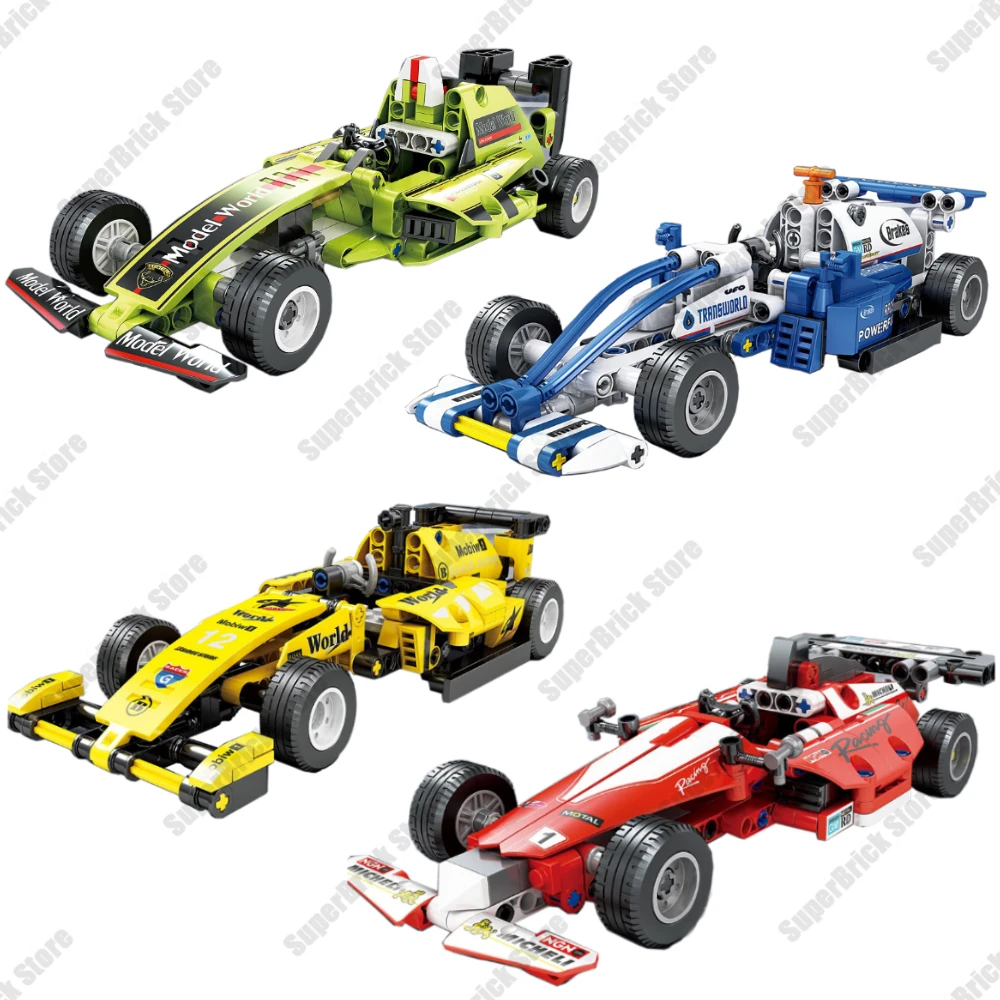 

New City Technical F1 Formula Super Speed Champions Car Racers Vehicle Model Building Block Set Classic Brick Kit Child Toy Gift