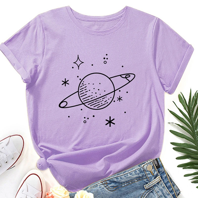 Футболка женская оверсайз с круглым вырезом повседневная хлопковая рубашка