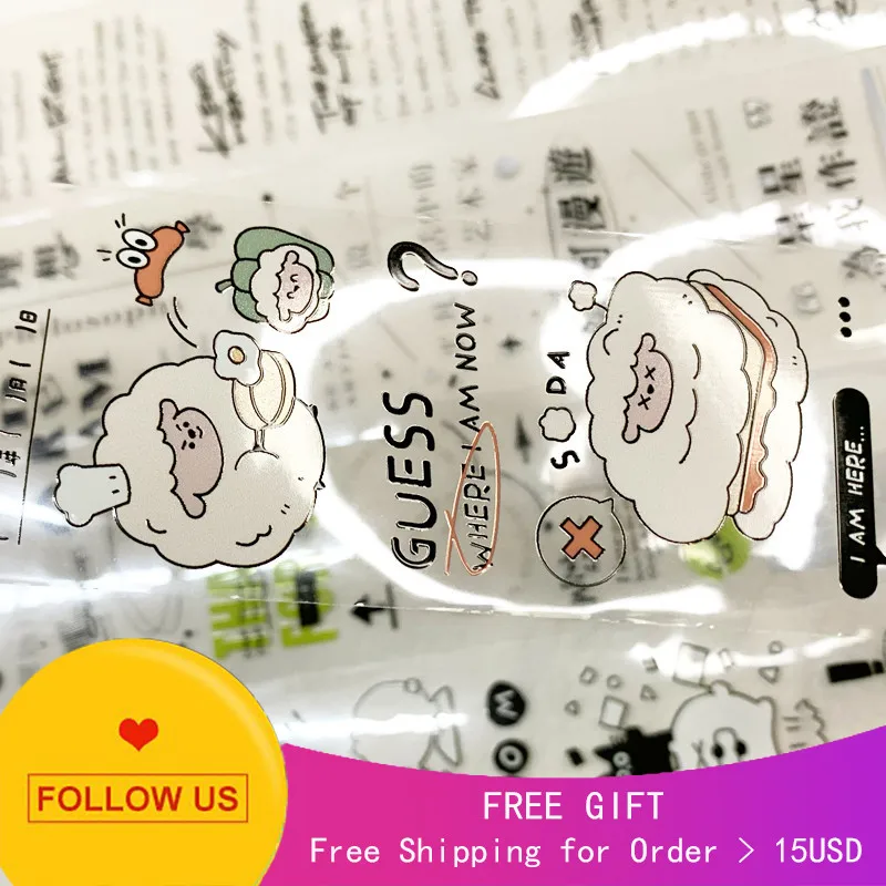 

1 петля, немываемый журнал Washi Tape Baa Text Zoom PET