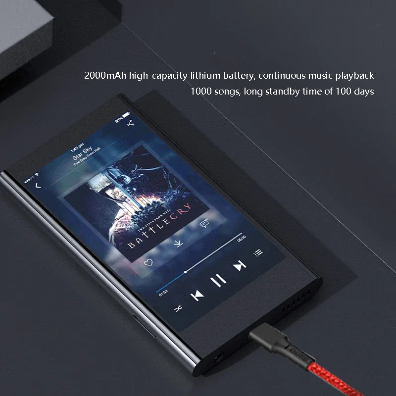 Музыкальный плеер HD без потерь с большим экраном Bluetooth 5 0 Hi-Fi-динамик Walkman