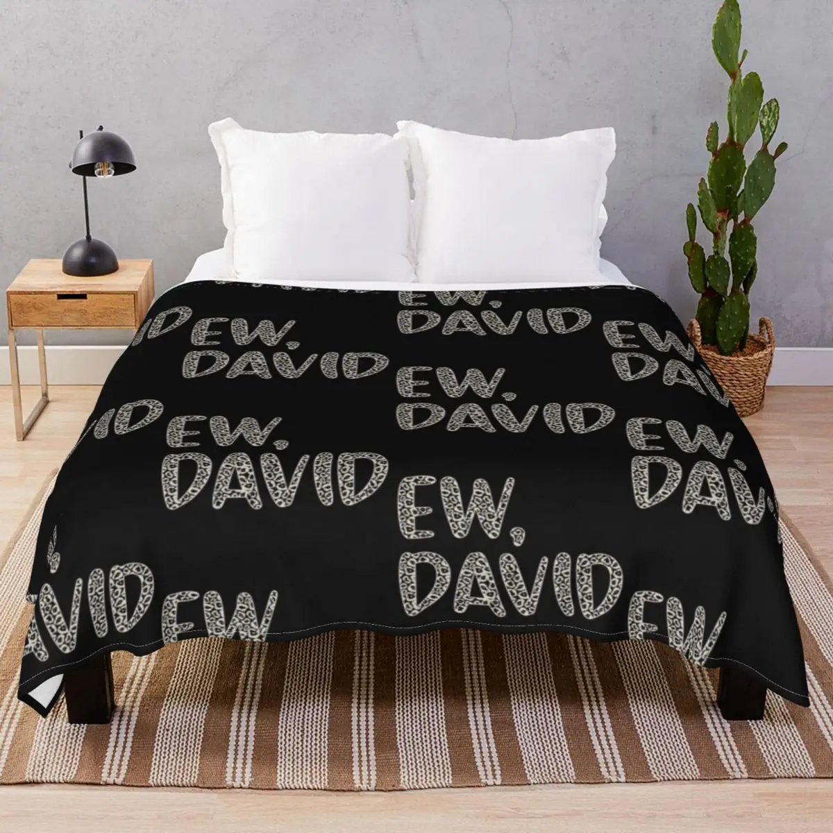 Ew David Print Blankets Flannel Spring/Autumn Portable Throw Blanket for Bedding Home Couch Travel Cinema