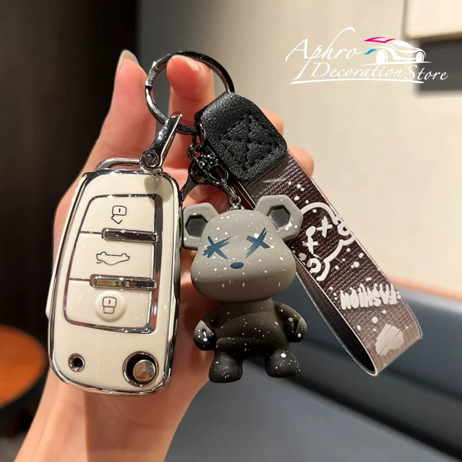 

TPU Car Remote Key Violent Bear Case Cover Shell Fob for Audi Q3 Q5 Q7 S4 S5 S6 S7 S8 R8 TT A1 A3 A4 A5 A6 A7 A8 Quattro Keychai