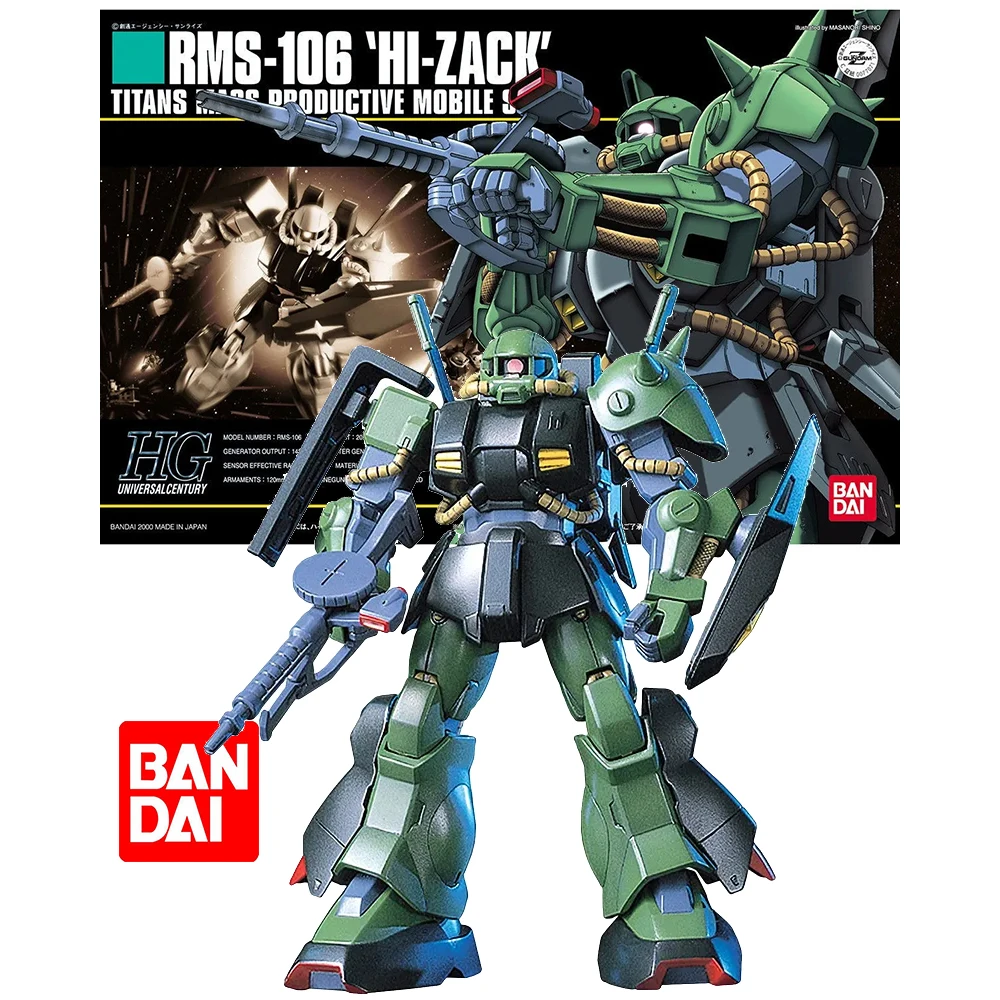 

Bandai Genuine HGUC 1/144 012 Hi-Zack RMS-106 Anime Mobile suit Assembled toy Model kit Collection Figure Christmas gift