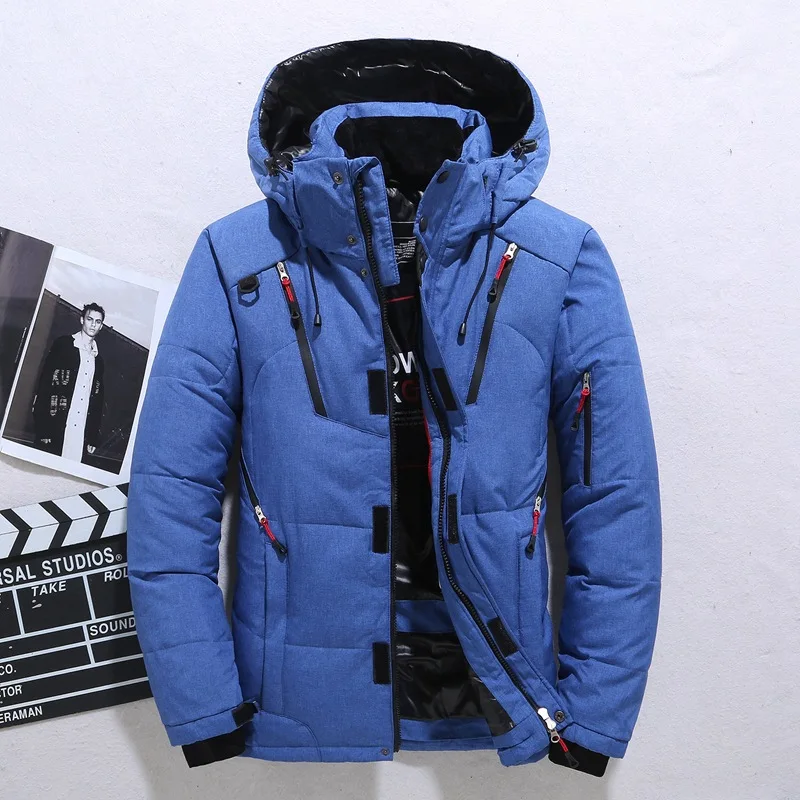 

2021 Fashion Winter Parkas Men Down Jacket Male White Duck Jacket Hooded Outdoor Thick Warm Padded Snow Coat Oversized M-4XL
