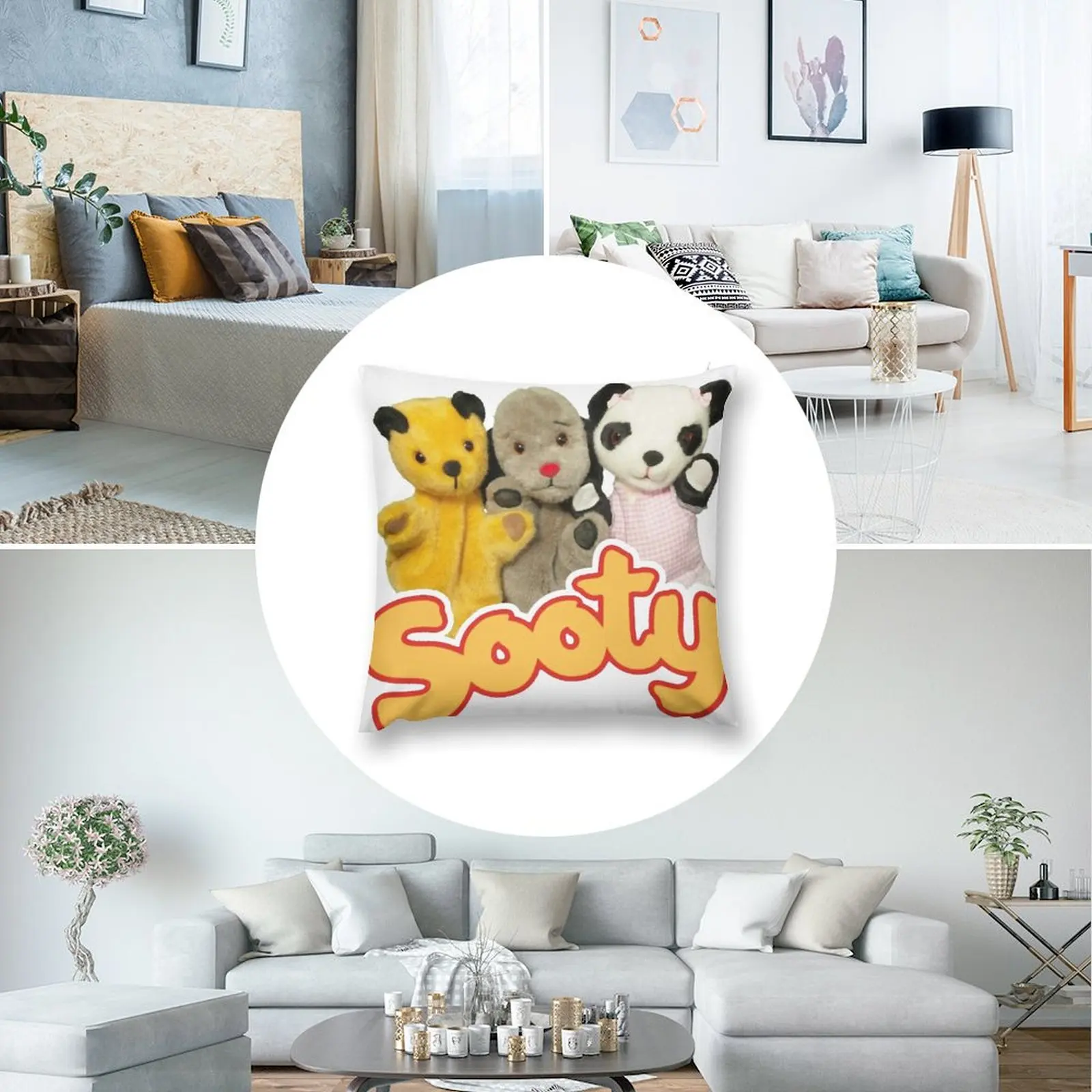 Наволочка для подушки Sooty and развертка Рождественская наволочка Роскошная