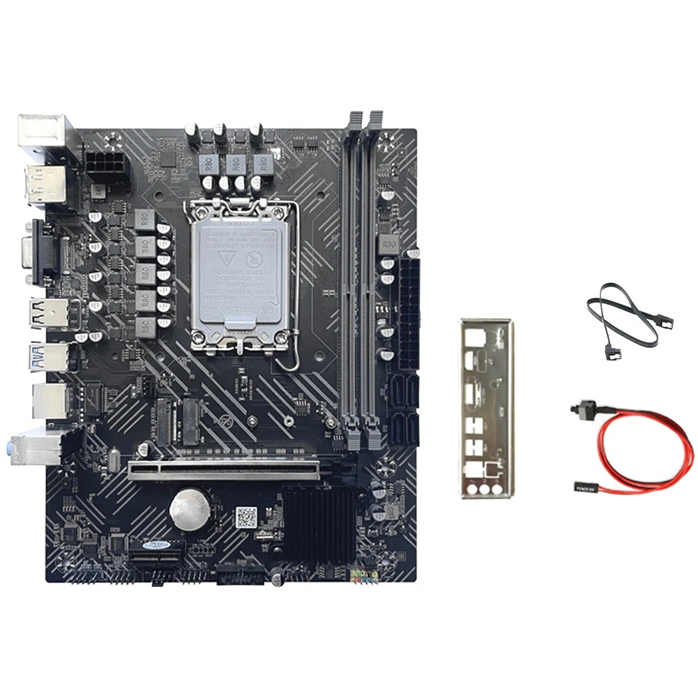 

H610 Motherboard+SATA Cable+Switch Cable+Baffle LGA1700 DDR4 Gigabit LAN for G6900 G7400 I3 12100 I5 12500 12Th CPU