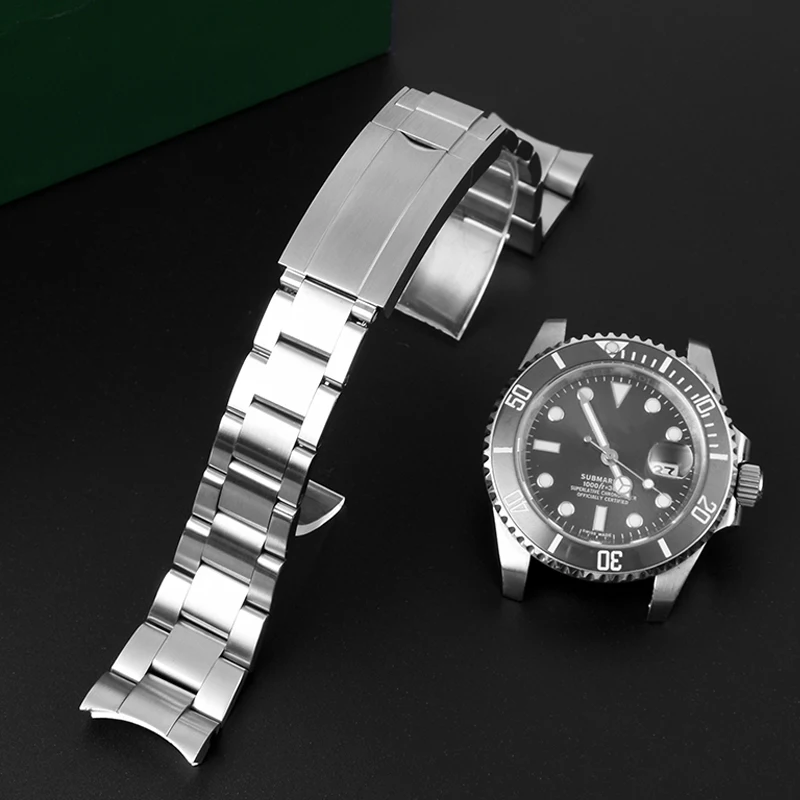 Ремешок стальной для часов Rolex браслет черный водный зеленый водолазный серия
