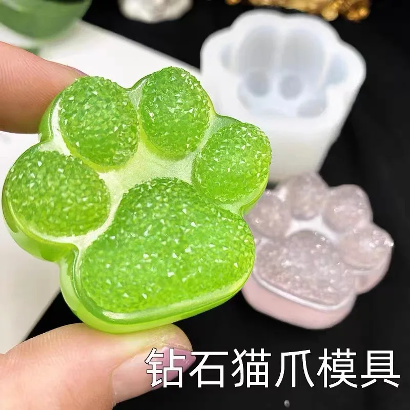 

D0142 New DIY cat claw ice lattice mold mirror diamond cat claw silicone candle mold chocolate cheese pet supplement