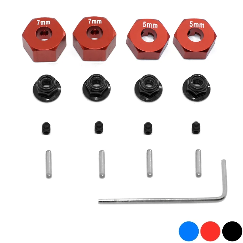 

4 шт. металлический Адаптер для шестигранного колеса для 1/10 ECX 2WD серии Ruckus Torment Axe Brutus Circuit AMP RC автомобильные обновленные детали