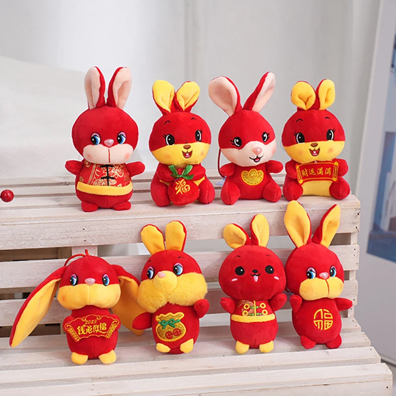 

2023 New Year Chinese Style Rabbit Zodiac Plush Rabbit Toys Pendant Gifts