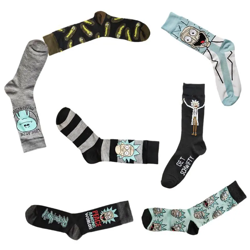 Kawaii Men Socks Happy Funny Cartoon Socks Cotton Casual Couples Socks Harajuku Hip Hop Socks Lolita Cartoon Chaussettes Unisex