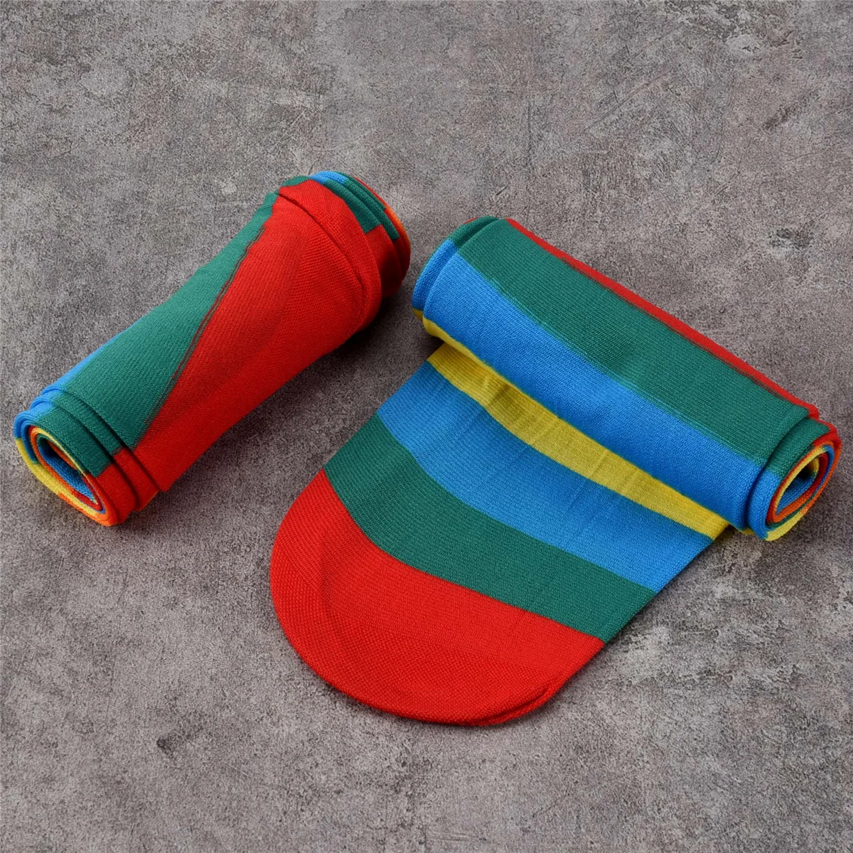 Красочные радужные полосатые носки выше колена полосатый костюм клоуна высокие