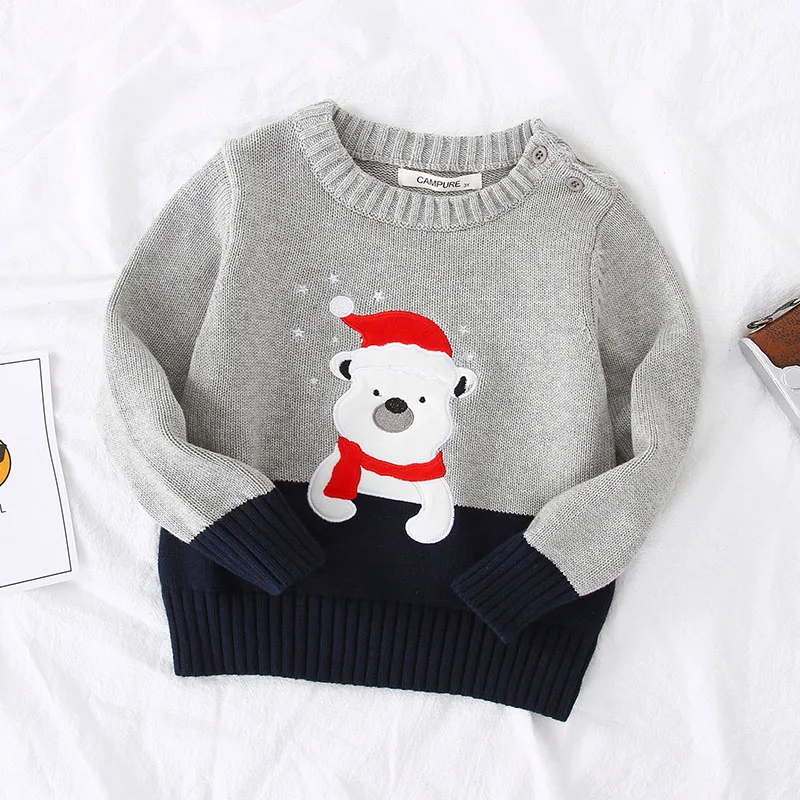 Christmas Kids Baby Boys Girls Long Sleeve Cartoon Rocket Pullover Sweaters Casual Autumn Baby Boy Girl Knit Children's Sweaters images - 6