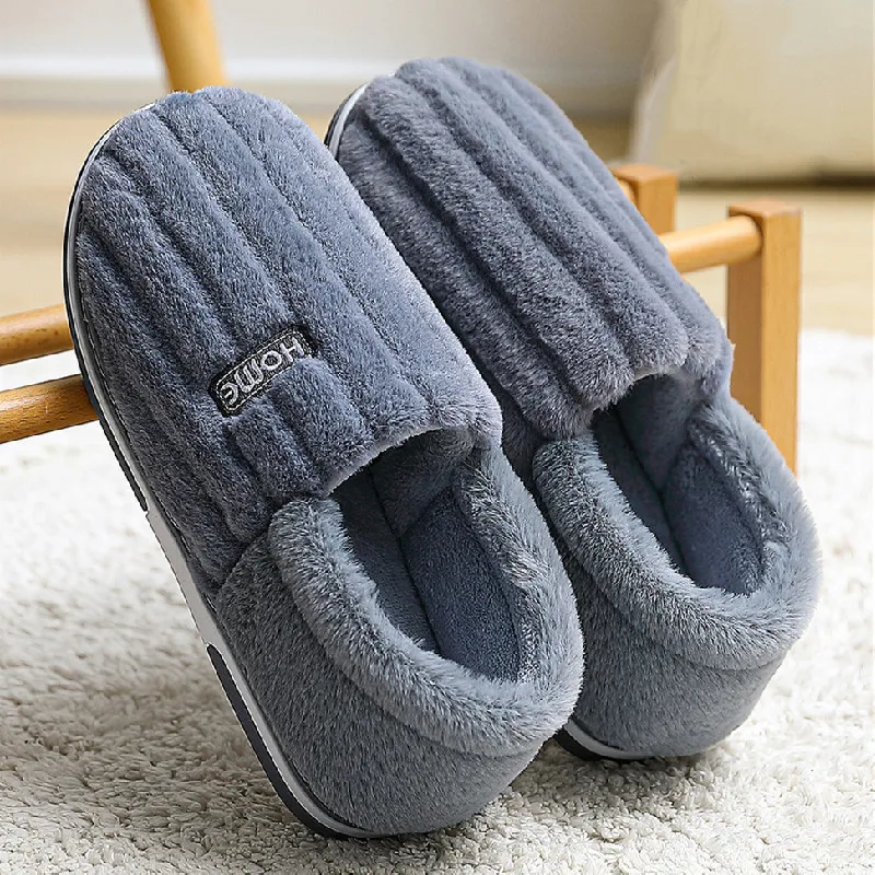 

Big Size 48 49 Women Men Couples Home Slippers Casual Winter Warm Floor Non Slip Shoes Indoor Bedroom Thick Plush Slides