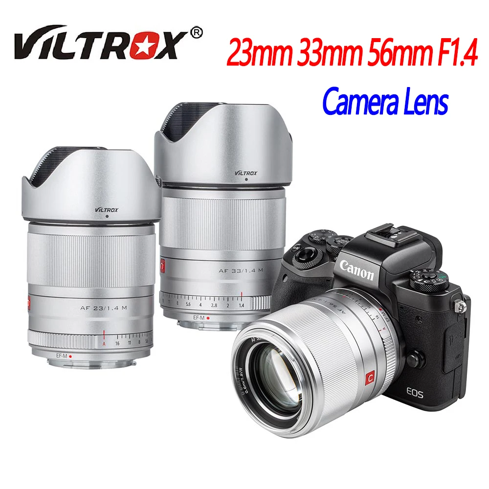 

Viltrox 23mm 33mm 56mm F1.4 Auto Focus Portrait Wide Angle Lens APS-C Camera Lens For Canon EOS M Camera M5 M6 M100 M200 M50