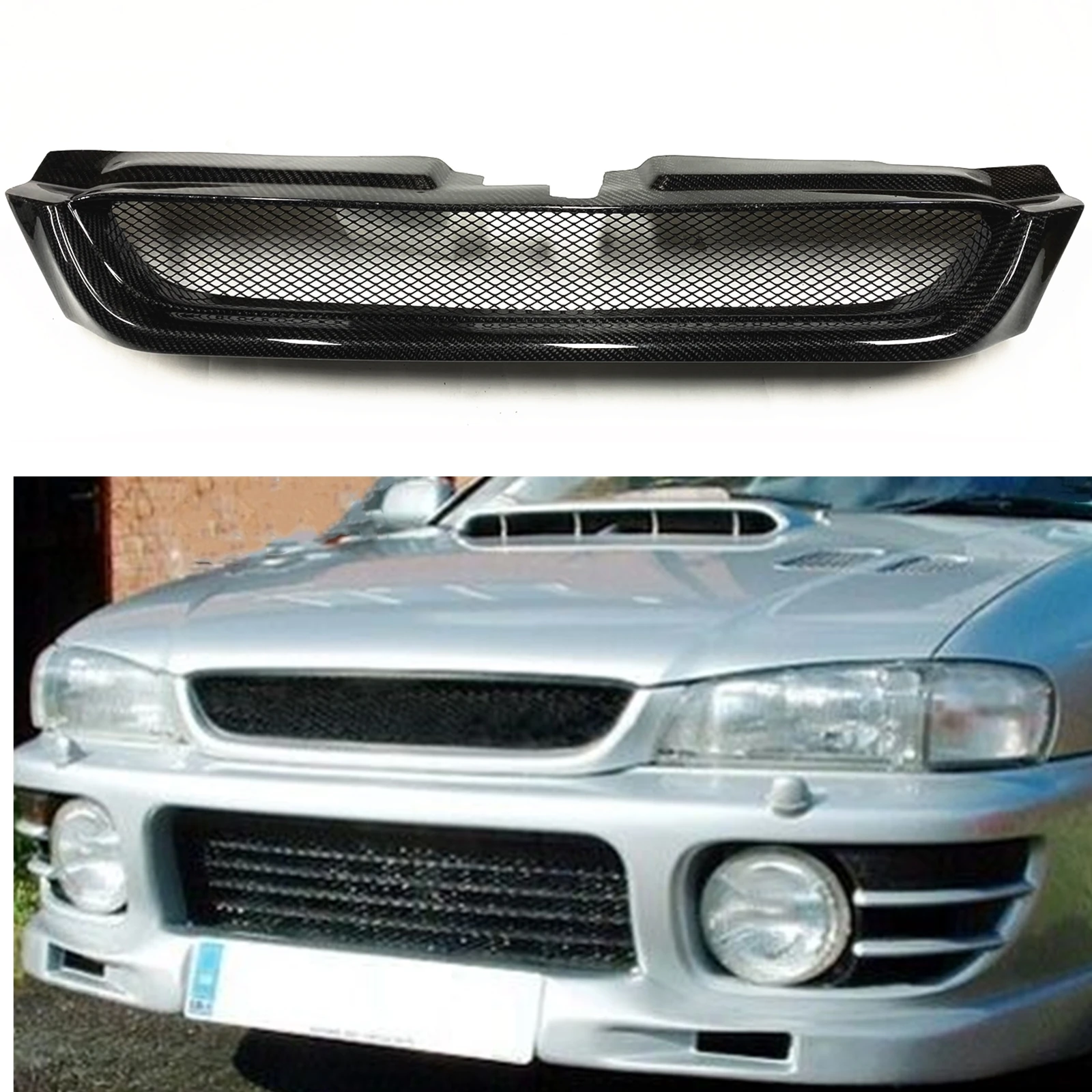 Передняя решетка для Subaru Impreza 6 1997-2001 Coupe/Sedan/Wagon Outback Sport/2.5rs/WRX/STI сетчатый гриль из