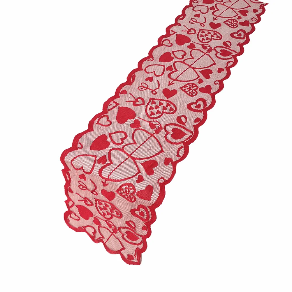 

Table Covervalentines Day Heart Party Runner Wedding Decoration Restaurant Home Flag Pattern Cloth