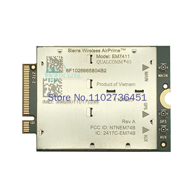 

Sierra AirPrime EM7411 LTE Cat7 M.2 module LTE-A for NAM AT&T T-Mobile Verizon US GNSS Cellular Galileo Glonass GPS BeiDou