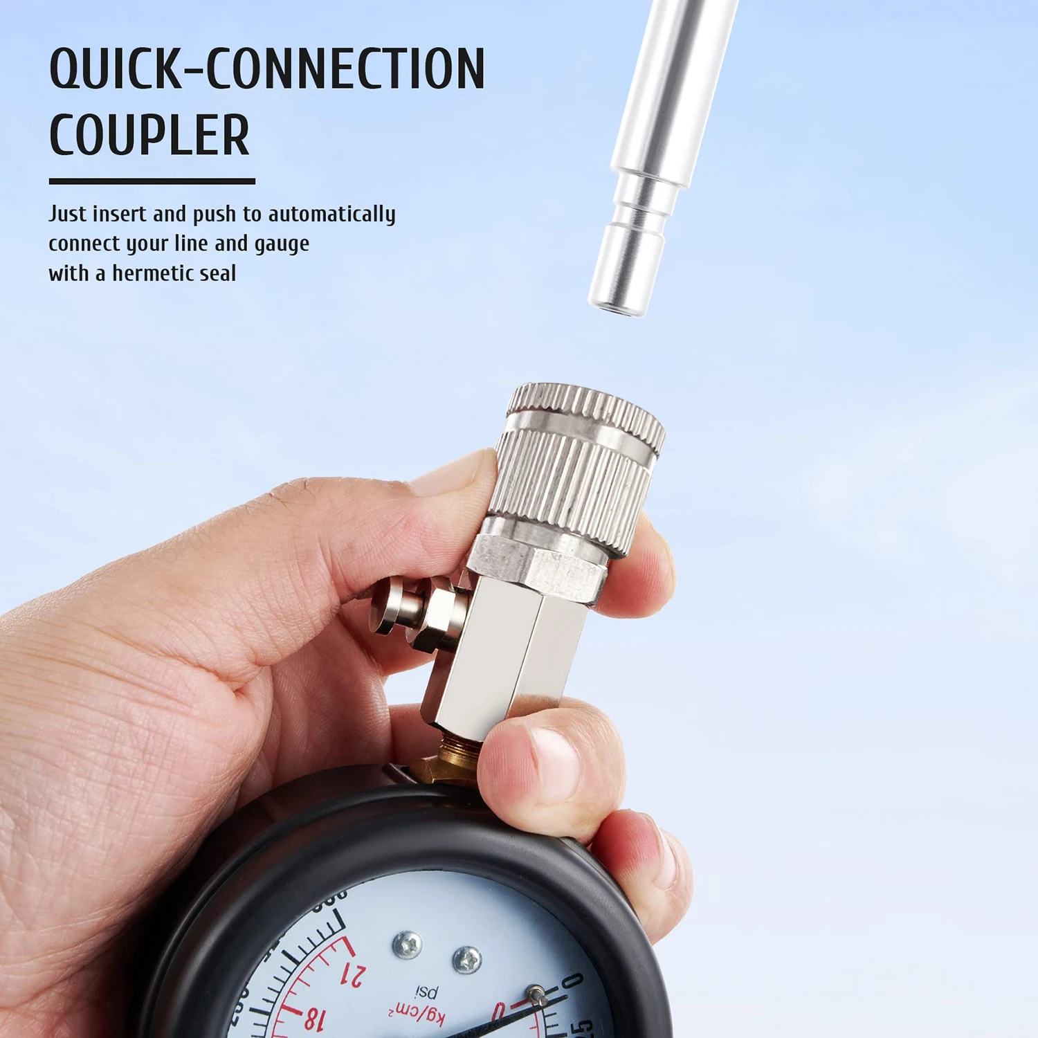 Измеритель сжатия бензинового двигателя с адаптером M10 M12 M14 M18 0-300 PSI