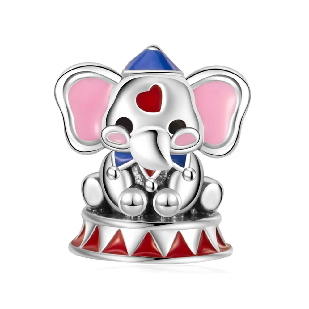 Фото Новый посеребренный цирковой слон Happy Clown, подвеска, подходит для оригинального браслета из бисера, сделай сам, женские ювелирные изделия, подарок 2025, горячая распродажа №2