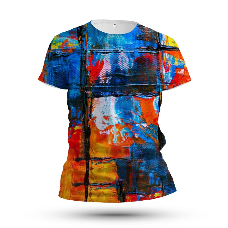 

Футболка унисекс в стиле Харадзюку, цветная тенниска с 3D-принтом, Уличная Повседневная одежда оверсайз с короткими рукавами в стиле ретро, л...