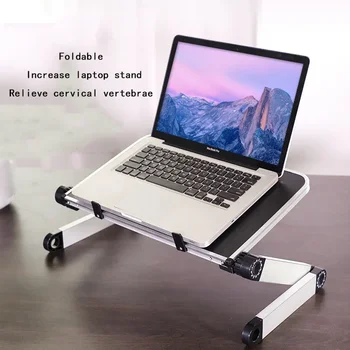 Laptop Desk Portable Adjustable Aluminum Ergonomic TV Bed Laptop Tray PC Table Stand Notebook Table Desk Stand With Mouse Pad 1