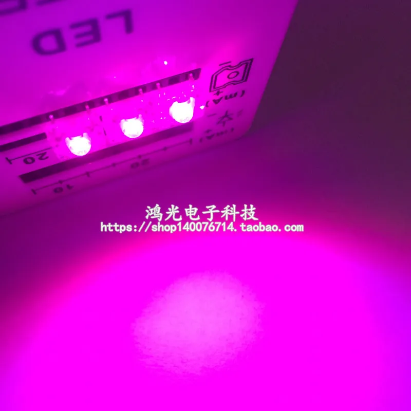 

100pcs 3mm Pink Color Round F3 man-eating fish meal powder piranha led red light bead highlighted pink tube car taillights