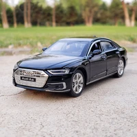 132 audi a8 alloy diecast car model collection gift toys with sound light pull back car for children free shipping