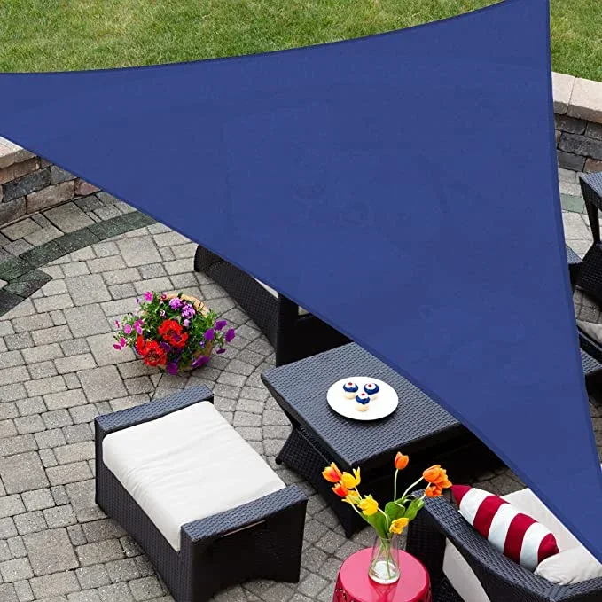 

16' x 16' x 22.64' Sun Shade Sail Triangle Canopy, UV Block Awning Durable for Outdoor Patio Carport Garden Backyard Balcony, Bl