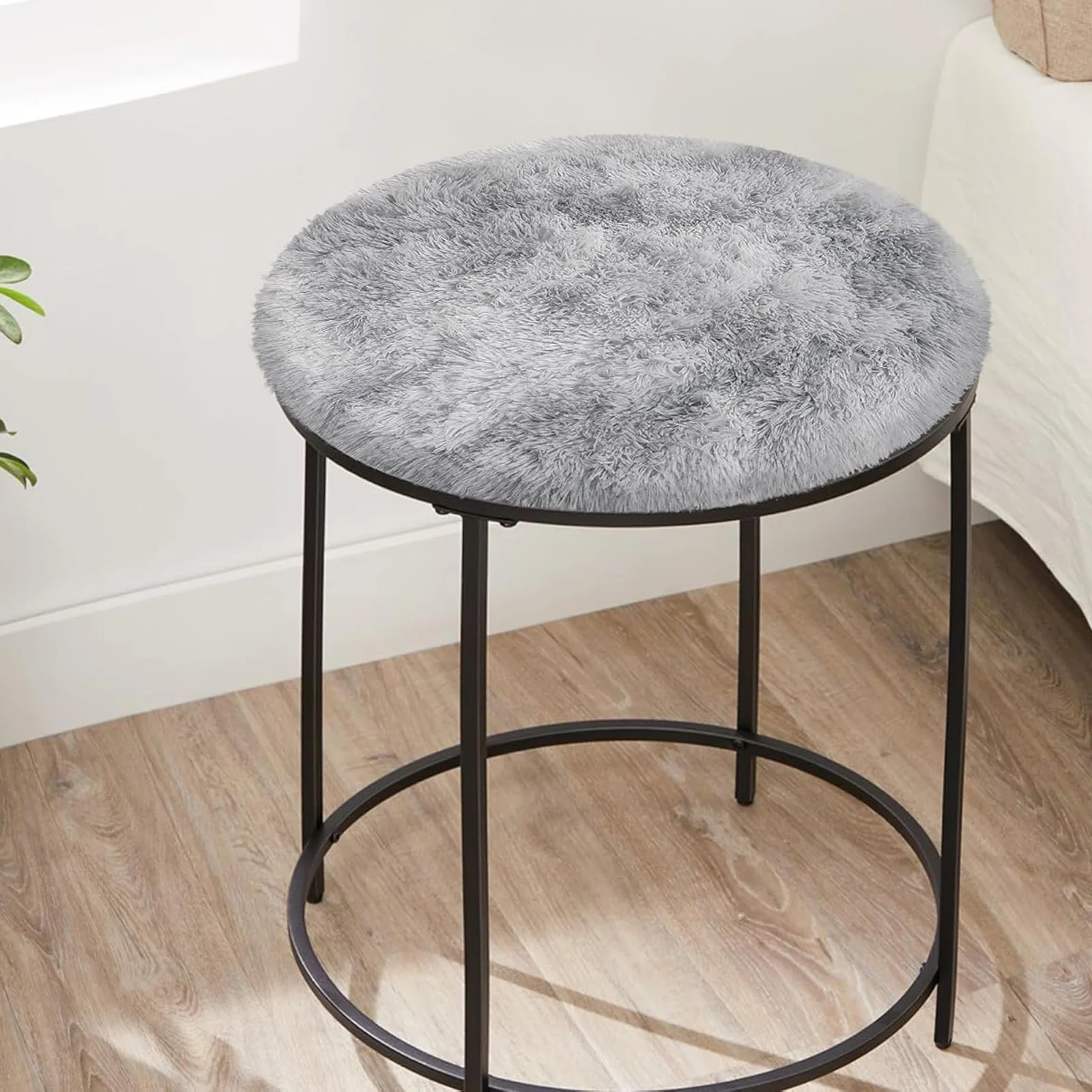 Мягкий плюшевый круглый ковер пушистый белый для гостиной спальни детской