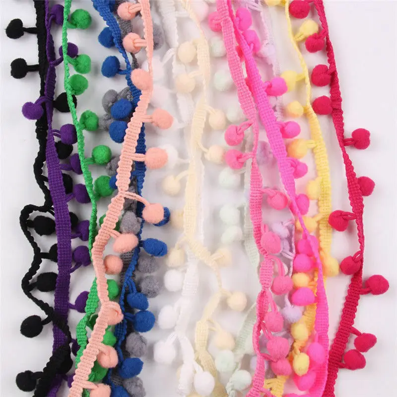 20 ярдов триммер лента с шариками мини-жемчужный помпон женское шитье кружевная