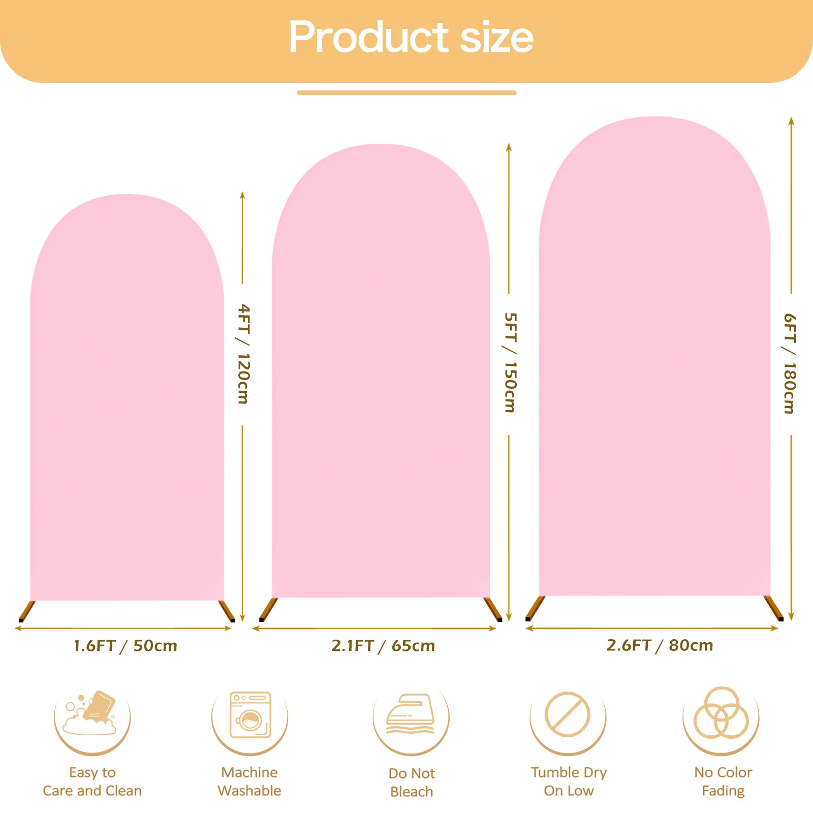 Фото OurWarm Set of 3 4FT 5FT 6FT, Pink and Blue 2 in 1 Round Backdrop Covers for Birthday Party Baby Shower Wedding Arch Stand Decor №2