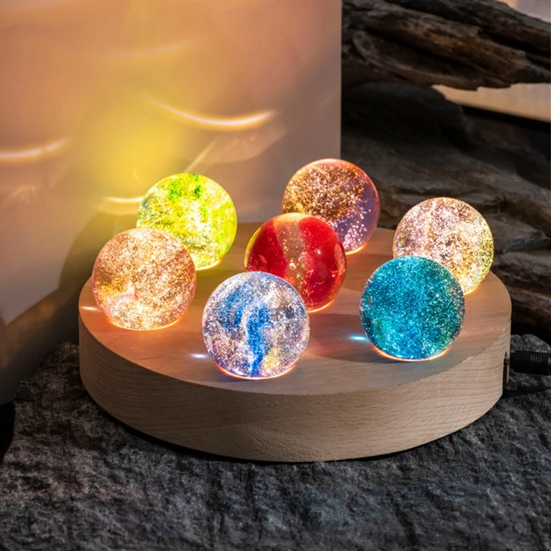 Фэнтезийный красочный стеклянный шар со звездой светящаяся планета астрономия с