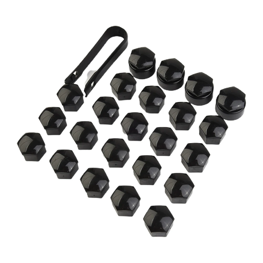 

24X 17MM Black Wheel Nut Bolt Trims Studs Cover Cap For Opel For BMW For Benz Car Repair Tools 100% High Quality