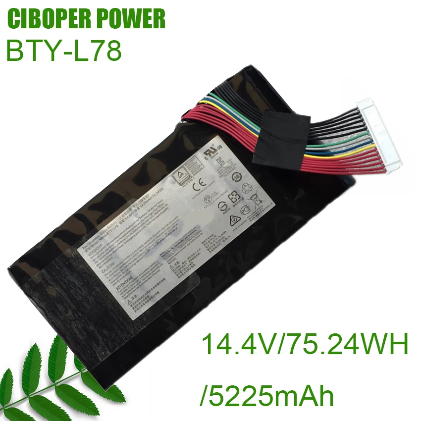 CP Оригинальная Аккумуляторная Батарея BTY-L78 75.24WH/5225MAH для GT62 GT62VR GT80 GT80S GT73 GT73VR GT83 GT83VR GT75 GT75VR