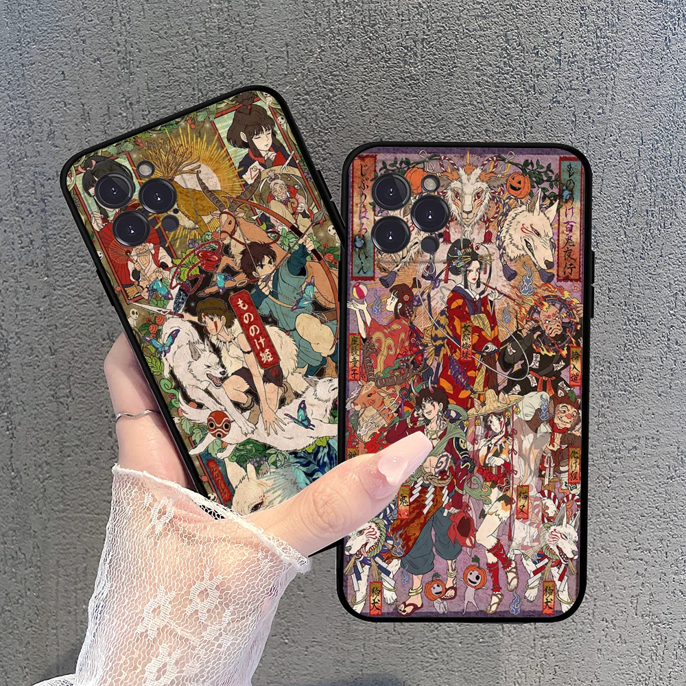Коврик для мыши P-Princess-M-Mononokes IPhone 16 15 14 11 12 13 Mini Pro XS Max чехол 6 7 8 Plus X Funda Shell