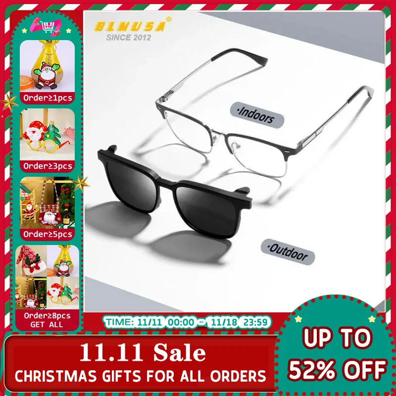 BLMUSA 2025 новые очки с магнитной клипсой для мужчин поляризационные солнцезащитные