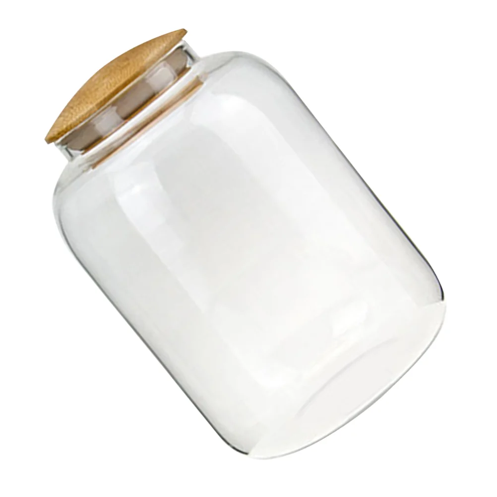 

Стеклянный контейнер 1150 мл, банка для конфет, вместительный органайзер для закусок, деревянный контейнер для зерна, держатель для специй