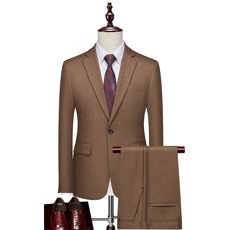 (пиджак + узоры) новые корейские тонкие костюмы с воротником-стойкой на одной