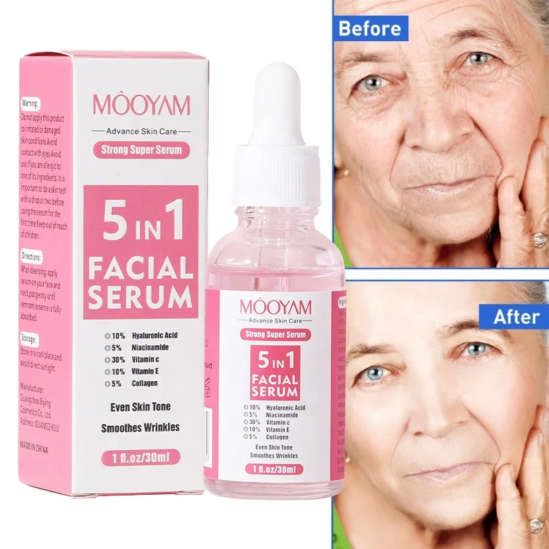 

Hyaluronic Acid Niacinamide Vitamin C E Collagen Serum Skincare Anti Aging Face Serum Facial Whitening 5 In 1 Serum
