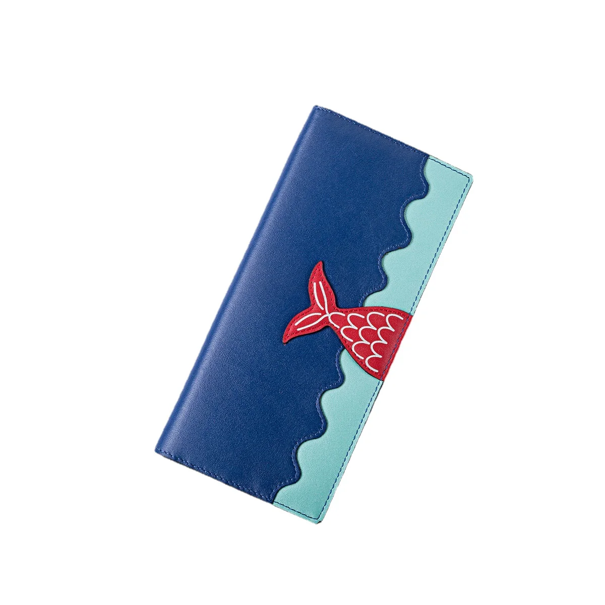 Genuine Cow Leather Wallet for Women Cute Thin Long Purses for Women Unique Original Design Mermaid Wallets Free Shipping Purse