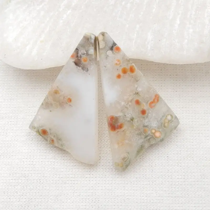 

Natural Stone Nugget Ocean Jasper Earring Bead 29x16x3mm 4g Semiprecious Fashion Jewelry Women Earrings Accessories