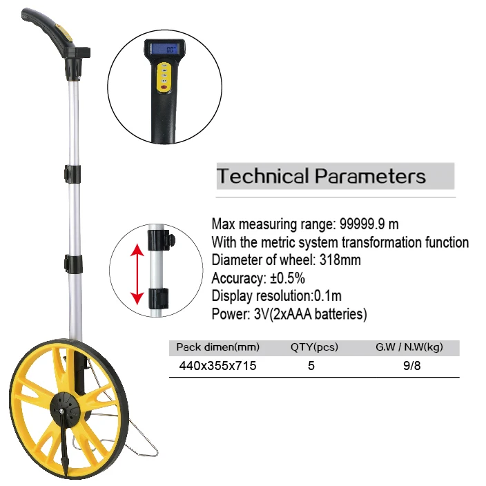 Новый стиль цифровой дисплей дорожного расстояния большое измерительное колесо