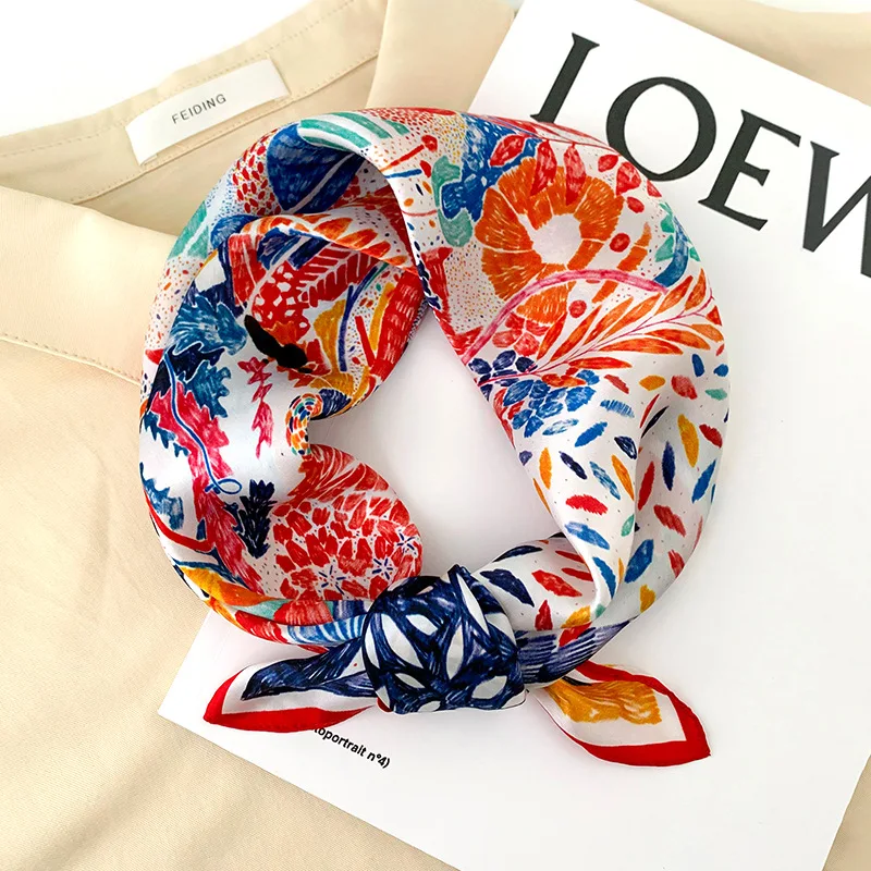 

2022 New Arrival 100% Real Silk Scarf Women Luxury Brand Designer Big Scarves Female Wraps square shawls bandana ladies headband