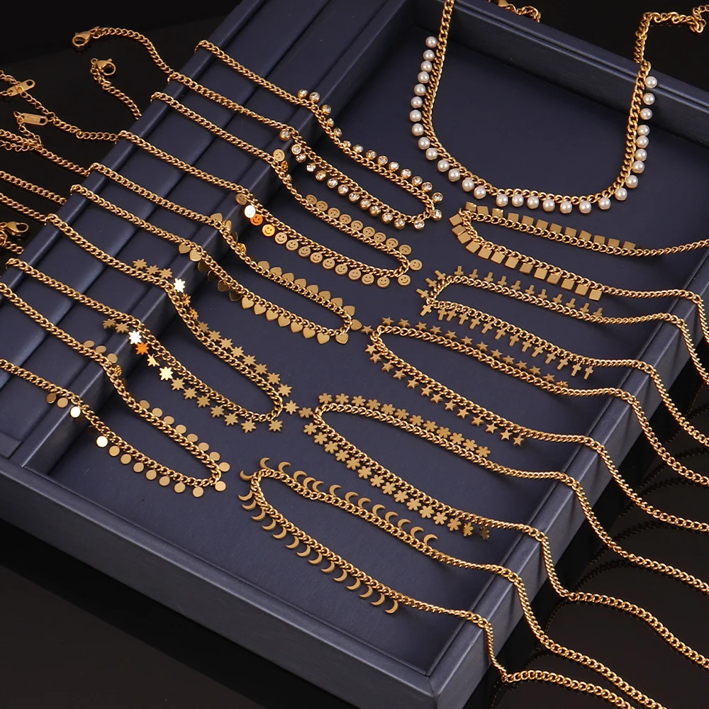 Ожерелье из нержавеющей стали для женщин ожерелье с круглым кулоном циркония