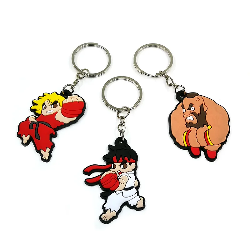

1PCS PVC Key Chain Cute & Cool Fist Mold Cartoon Figure Key Ring Key Holder Keychains Charms Fit Kids Boy Gifts Party Favor