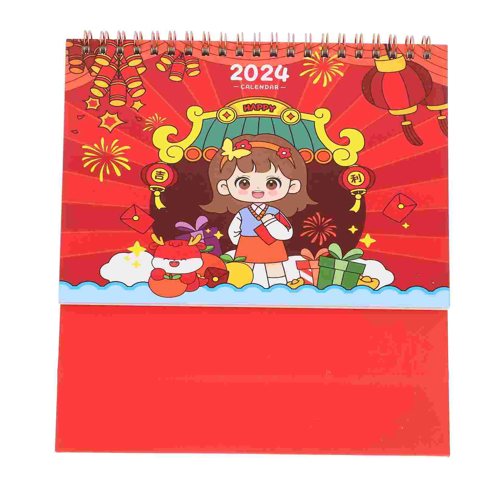

Desk Standing Calendar Tabletop Office Monthly Calendar Cartoon Printing Home Office Calendar 2024