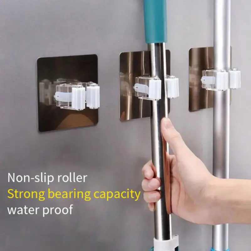 Клейкие крючки без перфорации настенный органайзер для швабры держатель щетки