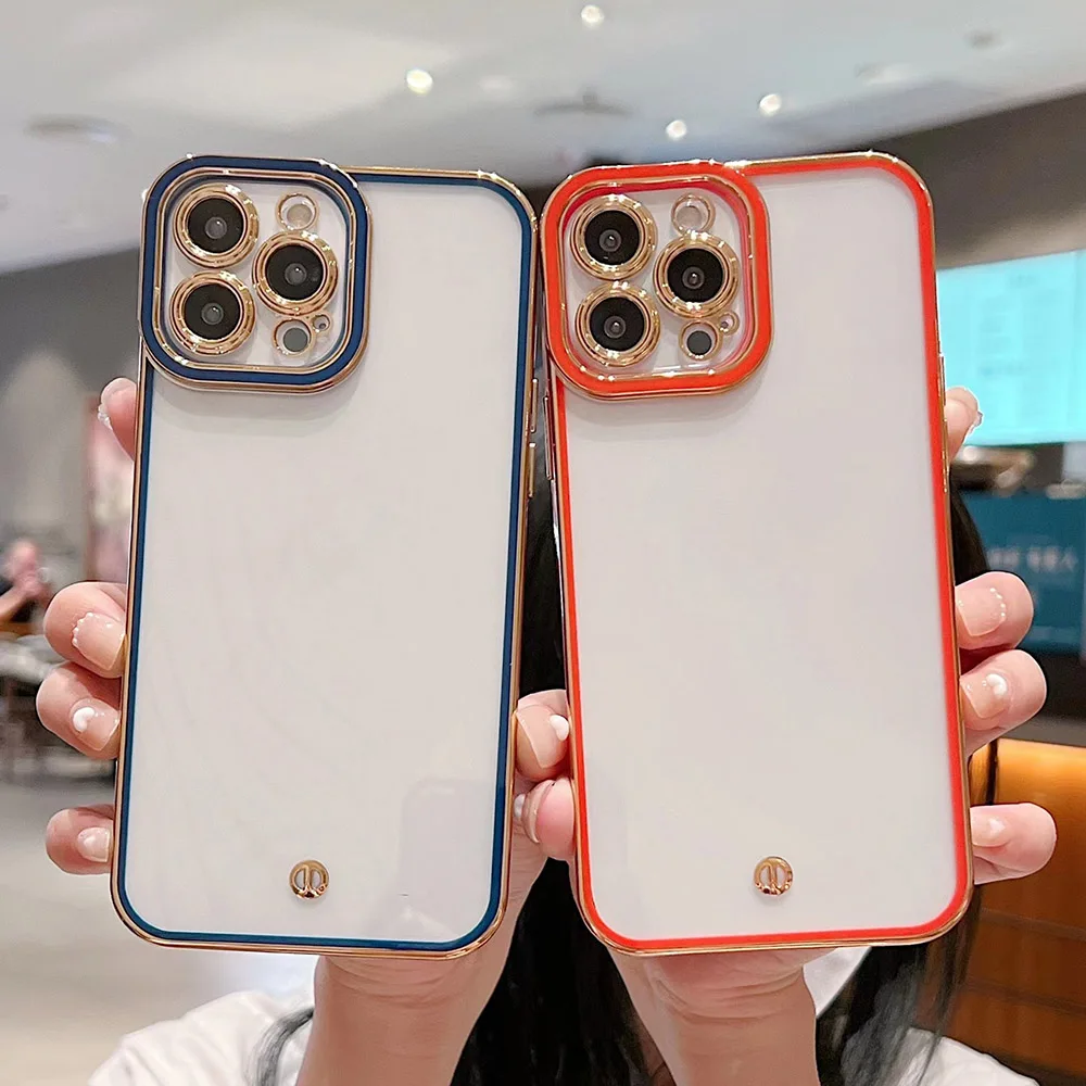 

Electroplated Slicon Case For Iphone 11 12 Pro 13 Pro Max XR X Xs Max 7 8 Plus SE 2022 6 6s 13 Mini Funda Soft TPU Cover Coques